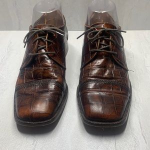 Sesto Meucci Women's Brown Leather Lace Up Loafers Size 8M SB104